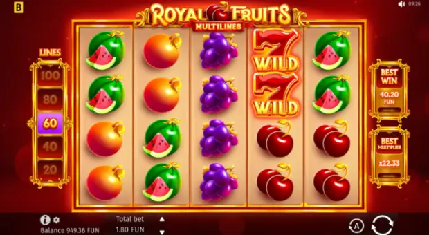 Bikin Nostalgia, BGaming Rilis Game Klasik Royal Fruits MultiLines